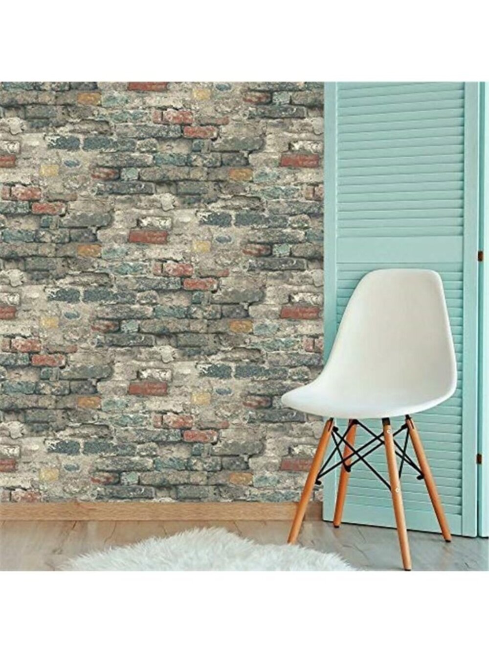 Peel Stick Wallpaper Teal Modern Removable Vinyl Wall Decor Washable